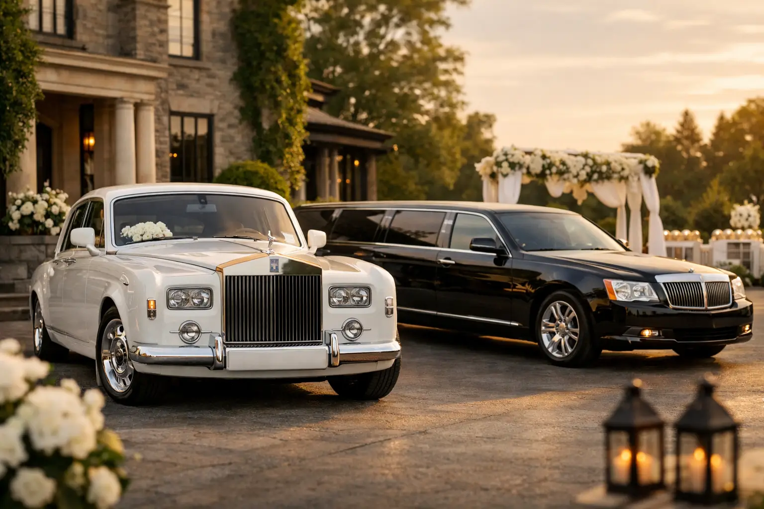 Rolls Royce vs Stretch Limo Wedding